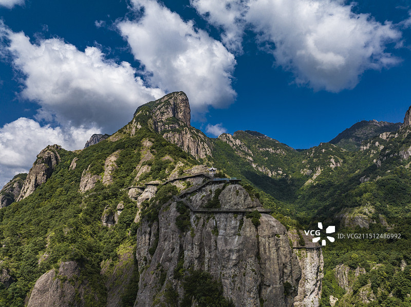 航拍雁荡山灵岩景区图片素材