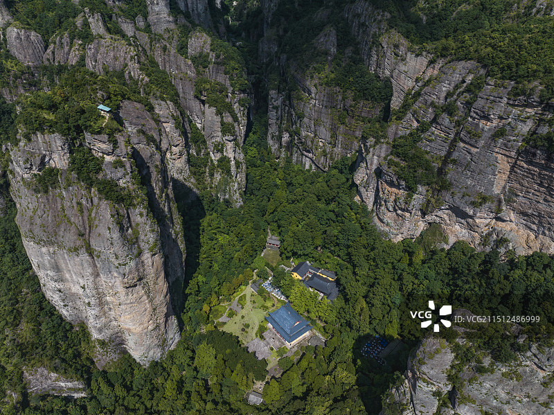 航拍雁荡山灵岩景区图片素材