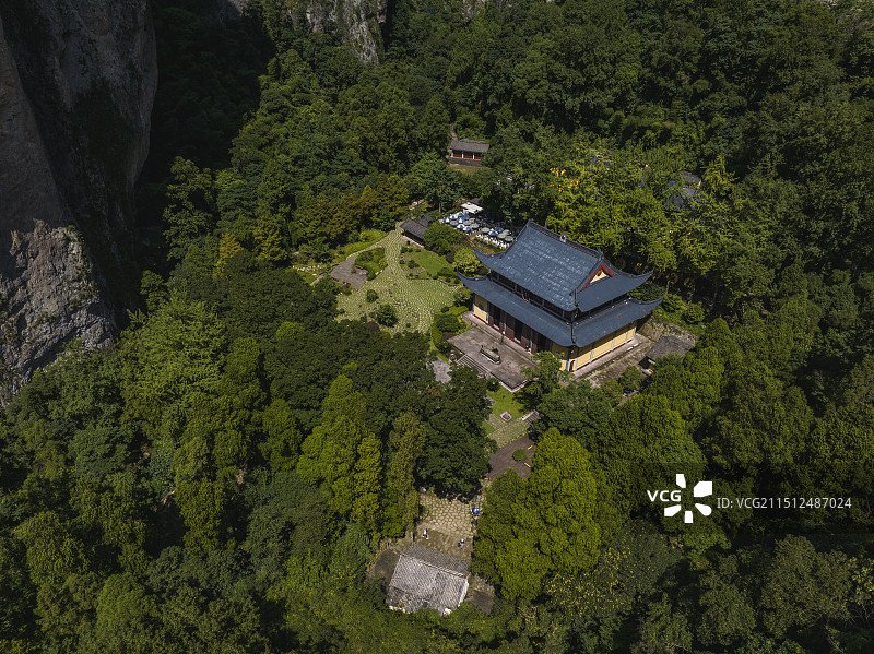 航拍雁荡山灵岩景区图片素材