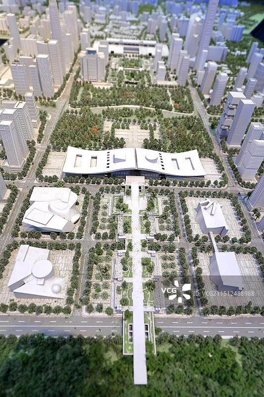 深圳市当代艺术与城市规划馆里的城市沙盘模型图片素材