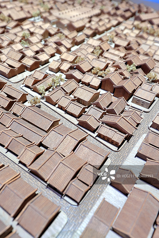 深圳市当代艺术与城市规划馆里的古代城市建筑沙盘模型图片素材