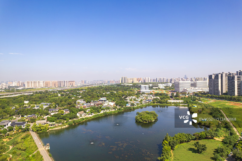 成都三圣花乡三圣乡幸福梅林新农村乡村振兴白昼航拍图片素材