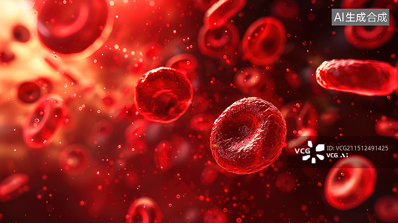 【AI数字艺术】血红细胞图片素材