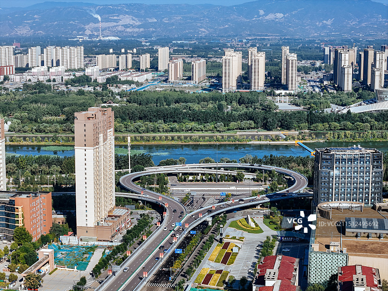 临汾市 汾河 万达 古城公园 西关立交桥 图书馆 五洲国际图片素材