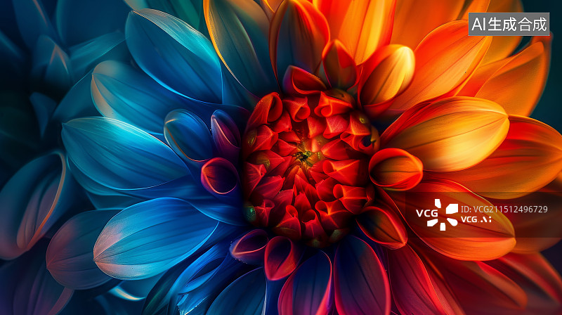 【AI数字艺术】彩色数码花朵图片素材