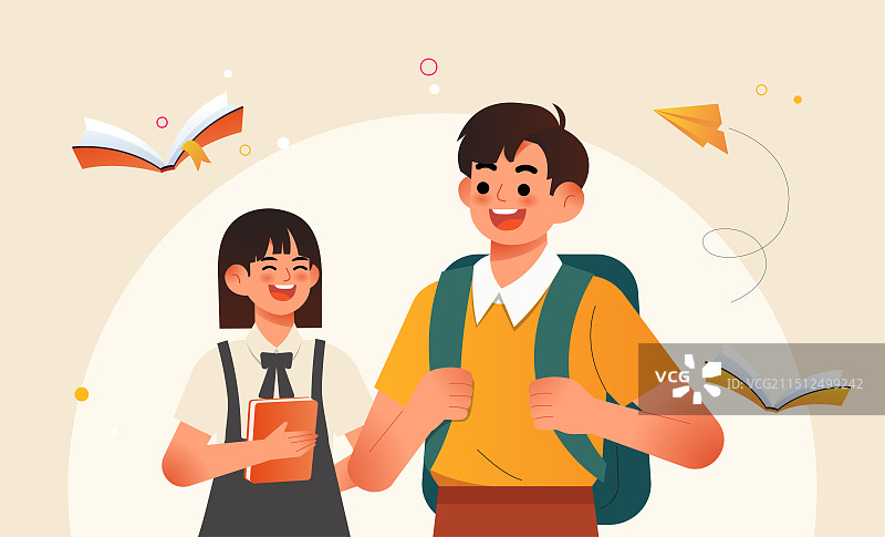 开学季的学生人物图片素材