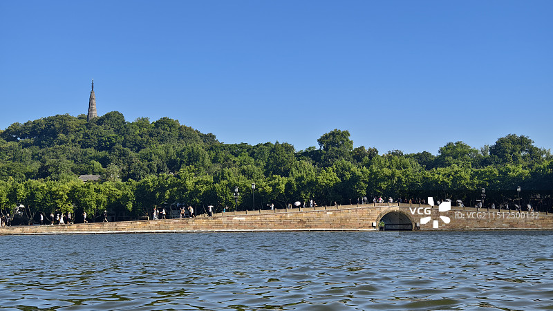 杭州西湖断桥苏堤雷峰塔图片素材