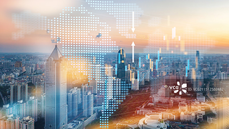 海南海口市科技背景 金融经济股票K线图图片素材