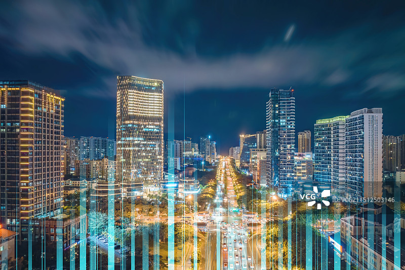 海南三亚市科技背景 金融经济股票K线图图片素材