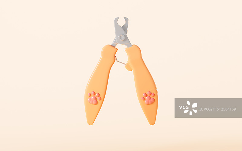 卡通宠物指甲刀3D渲染图片素材