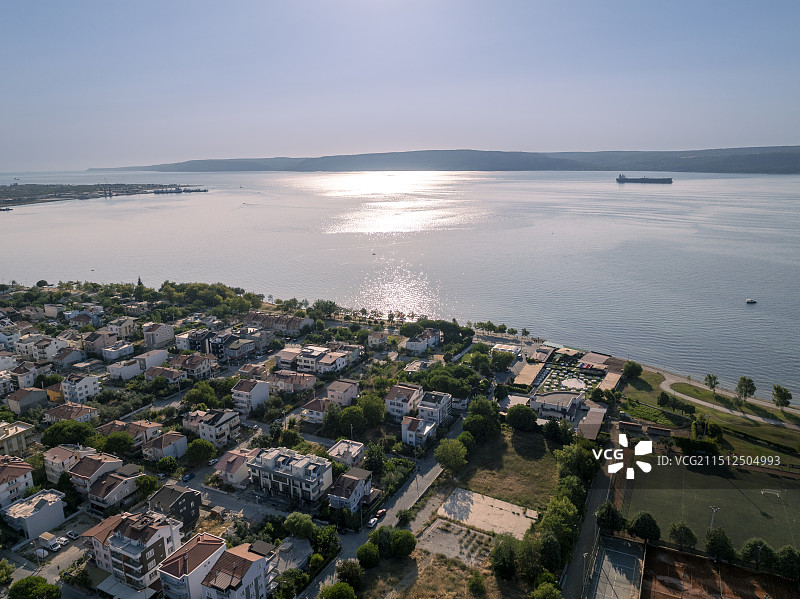 土耳其西部港口城市恰纳卡莱，爱琴海，达达尼尔海峡，科贾河口图片素材