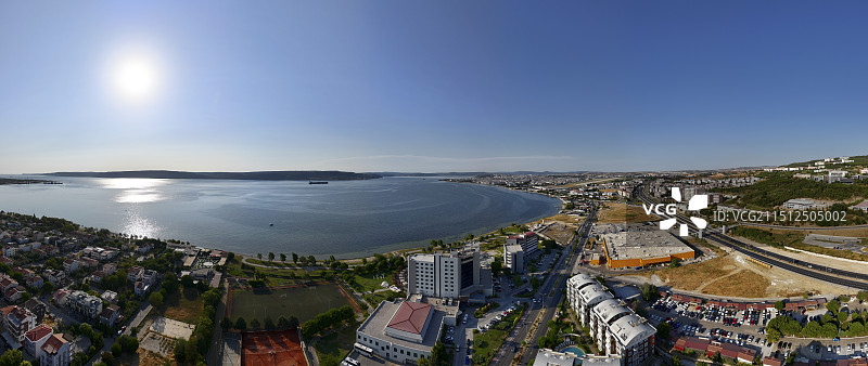 土耳其西部港口城市恰纳卡莱，爱琴海，达达尼尔海峡，科贾河口图片素材