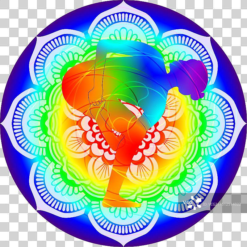 扭转束角椅式瑜伽曼陀罗图片素材