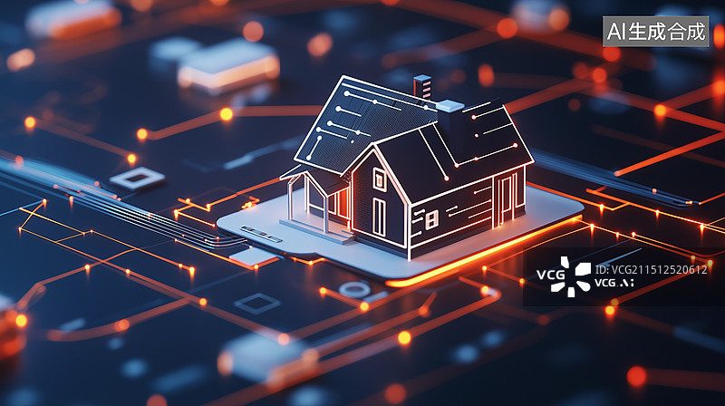 【AI数字艺术】科技风格主题海报——智能家居、智能住宅图片素材