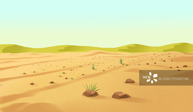 北方干旱气候天气高温低温沙漠戈壁滩砂砾沙子风景环境生态山脉资讯插画图片素材