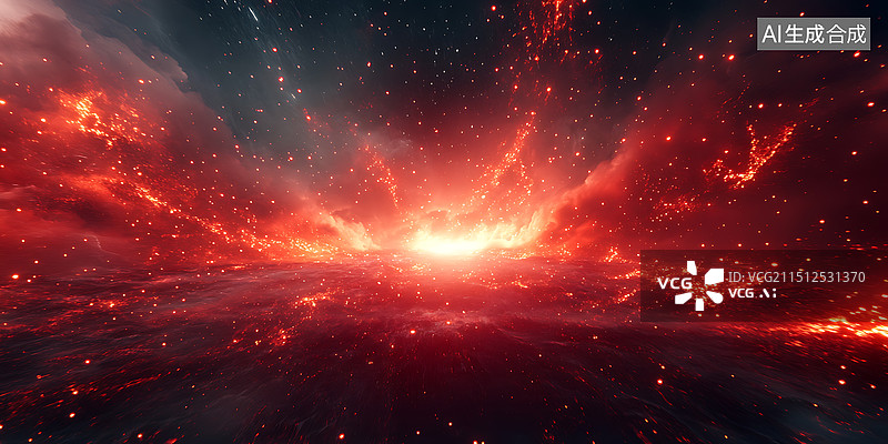 【AI数字艺术】火山火光特效背景图图片素材