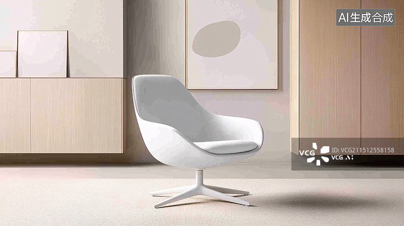 【AI数字艺术】室内休息椅子现代房间家具装饰三维渲染插图图片素材
