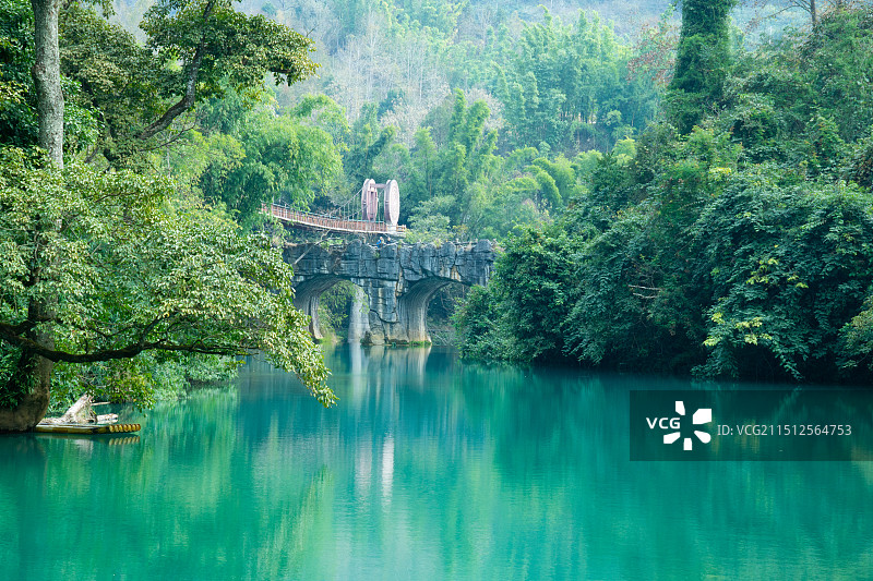 荔波七小孔，玻璃水，著名景区图片素材