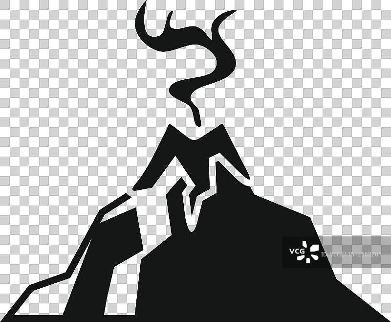 火山喷发，火山口冒烟图片素材