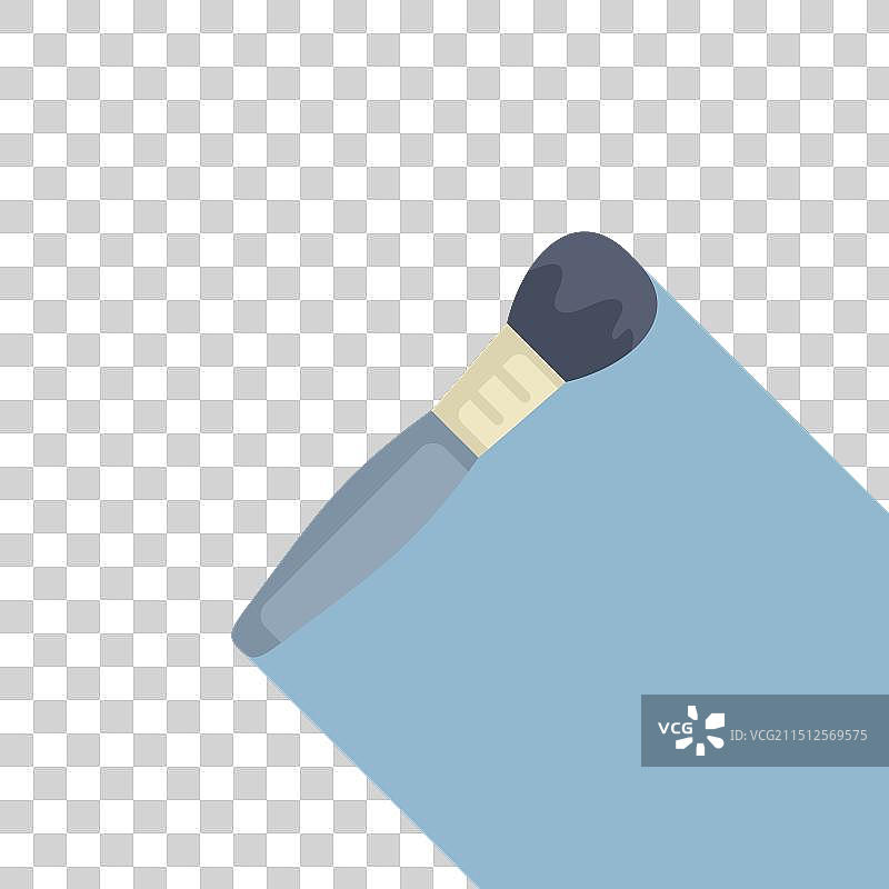 蓝色背景上的化妆刷长阴影图片素材