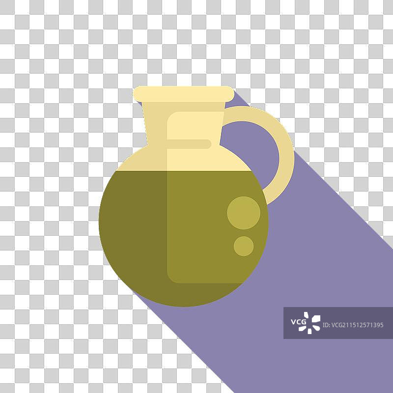 长阴影的橄榄油玻璃罐图片素材