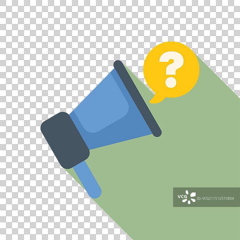 带语音气泡图标的扩音器提问图片素材