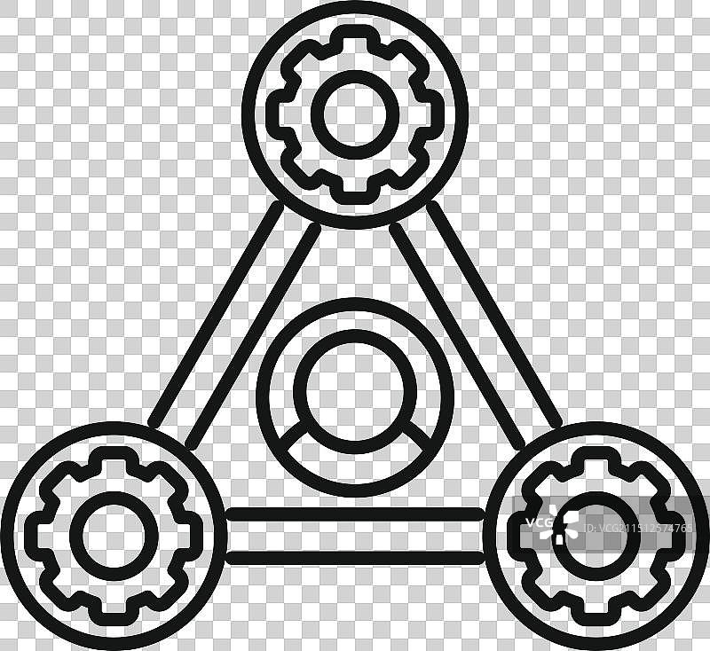 三个齿轮连接在一起，为了团队合作和图片素材