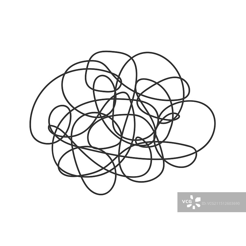 手绘缠绕涂鸦草图或黑线图片素材