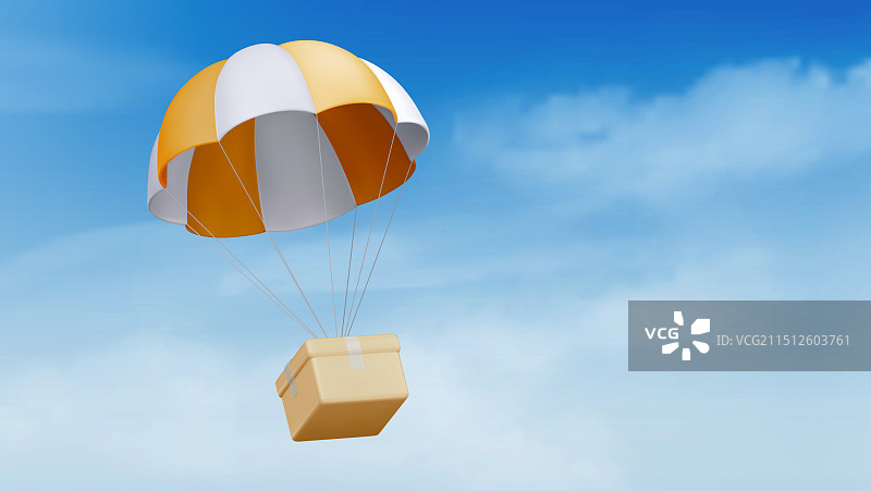 3D包裹空投运输图片素材