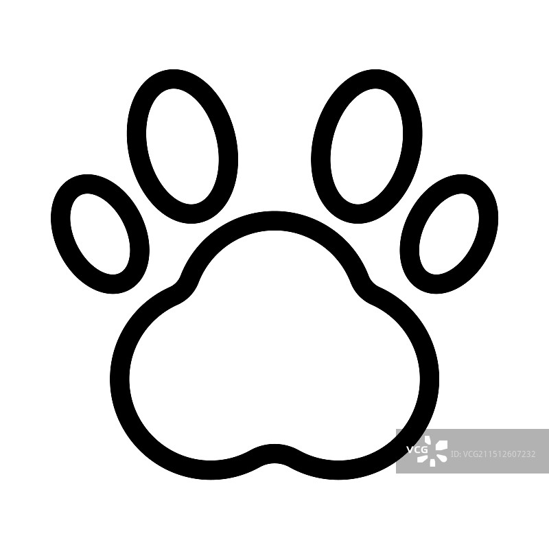 黑白爪印线性Logo标志图片素材