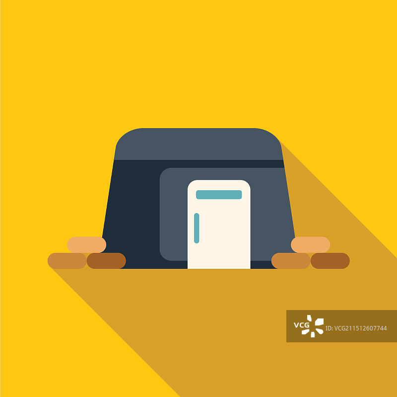 带封闭门的避难所图片素材