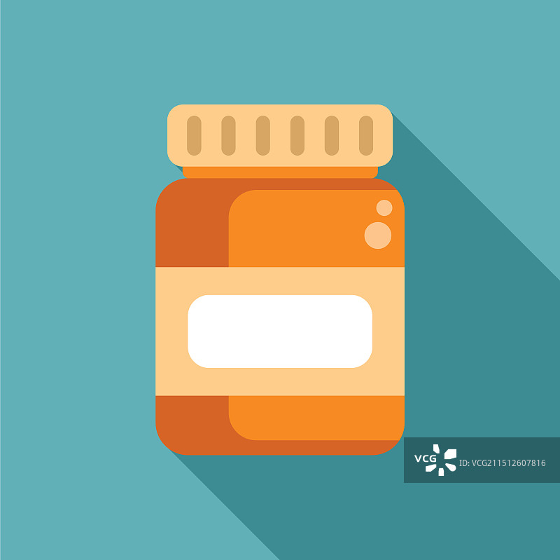 带土耳其玉色空白标签的橙色玻璃罐图片素材