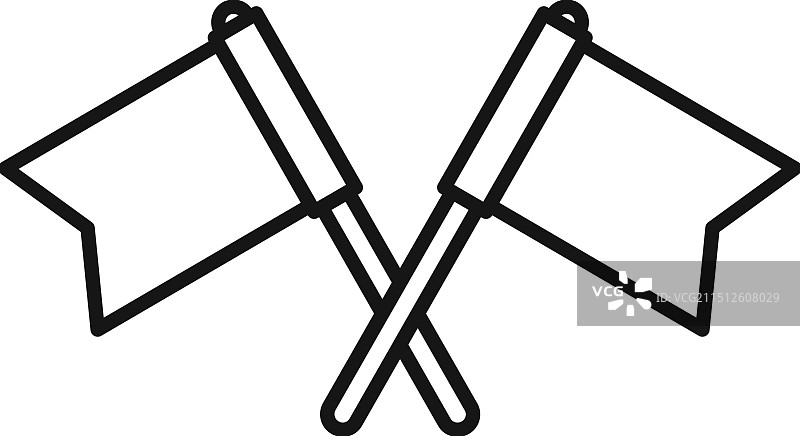 代表协议的两面交叉旗帜图标图片素材