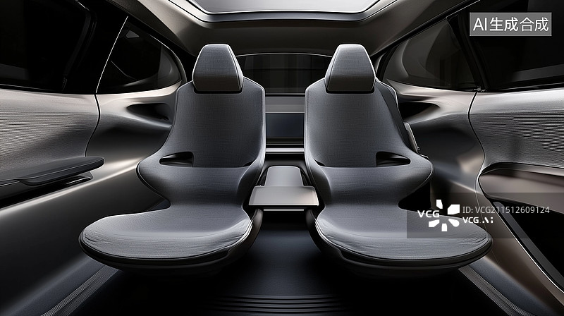 【AI数字艺术】现代风格简洁设计汽车内部场景图片素材