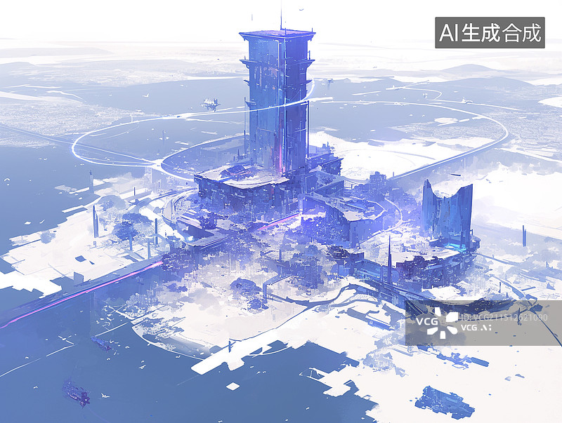 【AI数字艺术】航拍冬季的雪景图片素材