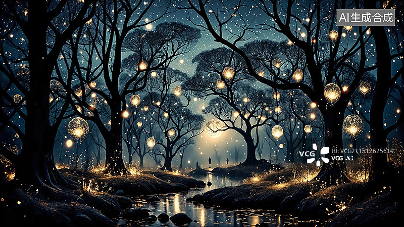 【AI数字艺术】梦幻森林图片素材