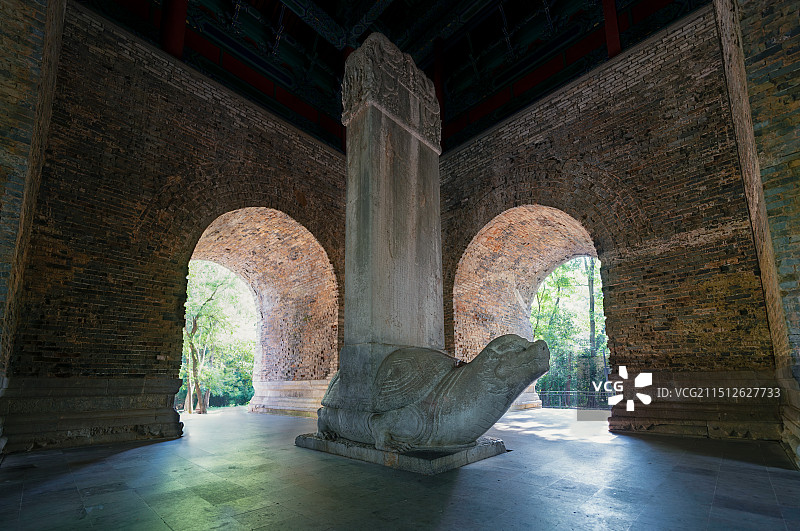 南京明孝陵四方城，大明孝陵神功圣德碑亭图片素材