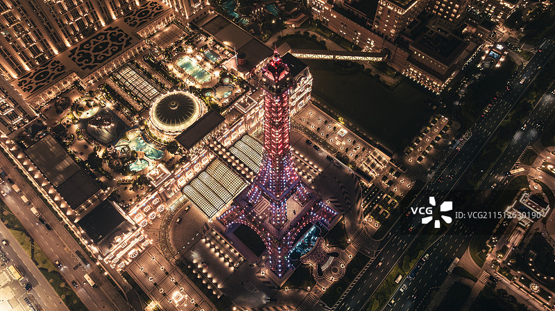澳门巴黎人夜景图片素材