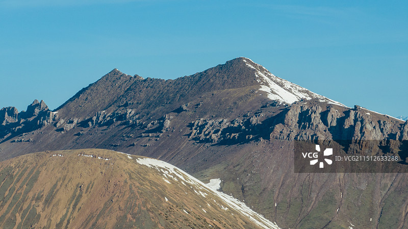 无人机航拍新疆赛里木湖风景区北岸高山风景图片素材