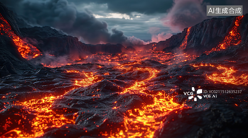 【AI数字艺术】火山图片素材