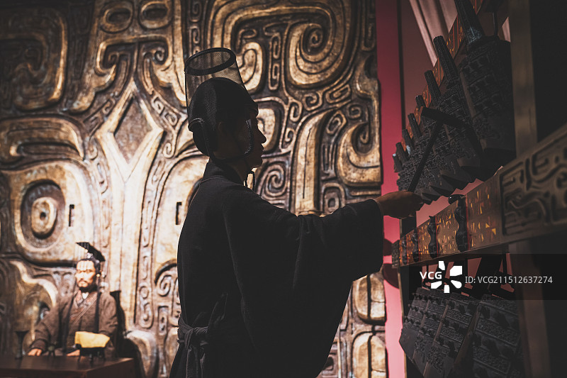 安徽铜陵博物馆编钟展览图片素材