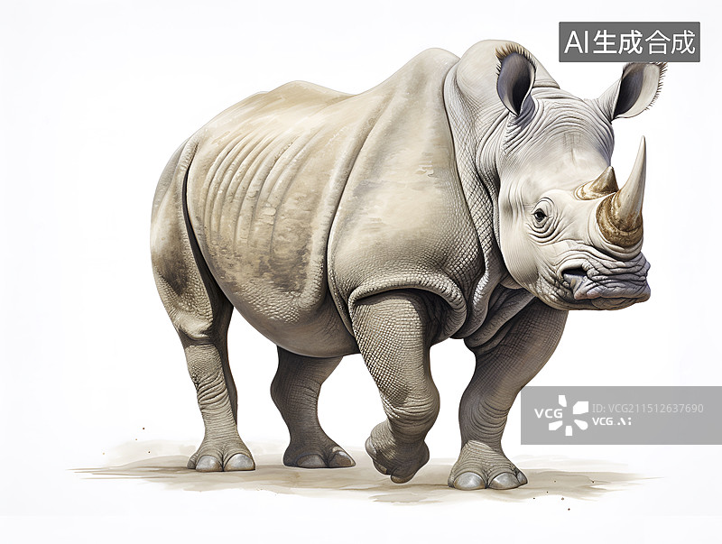 【AI数字艺术】独角犀牛图片素材