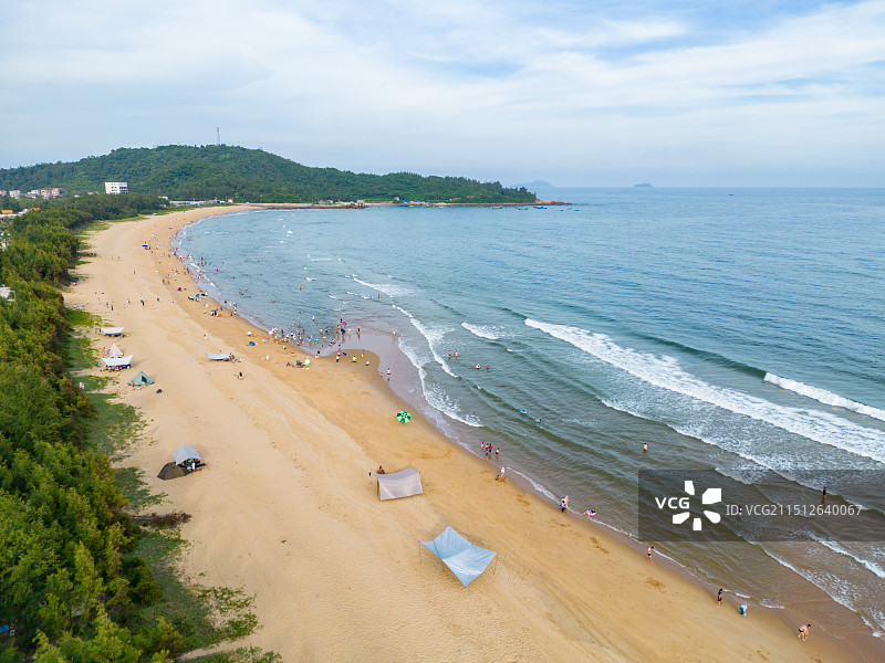 广东省阳江市海陵岛东岛航拍海滩风光图片素材