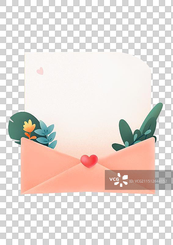 可爱小清新花朵信封插画图片素材