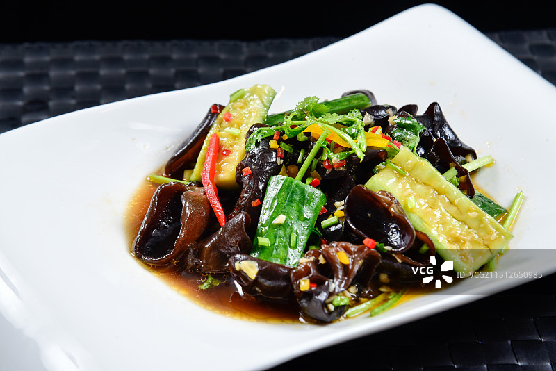 青瓜拌木耳图片素材