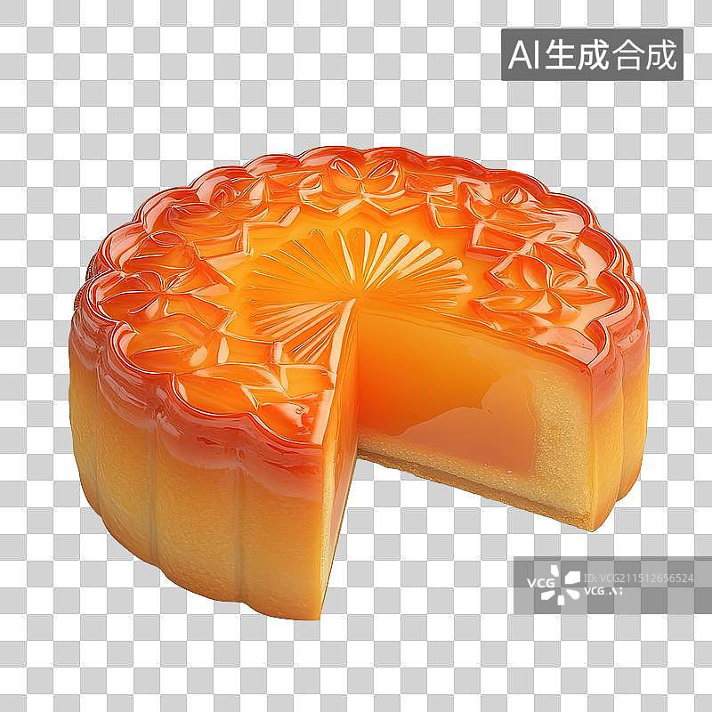 【AI数字艺术】切开的月饼免抠素材图片素材