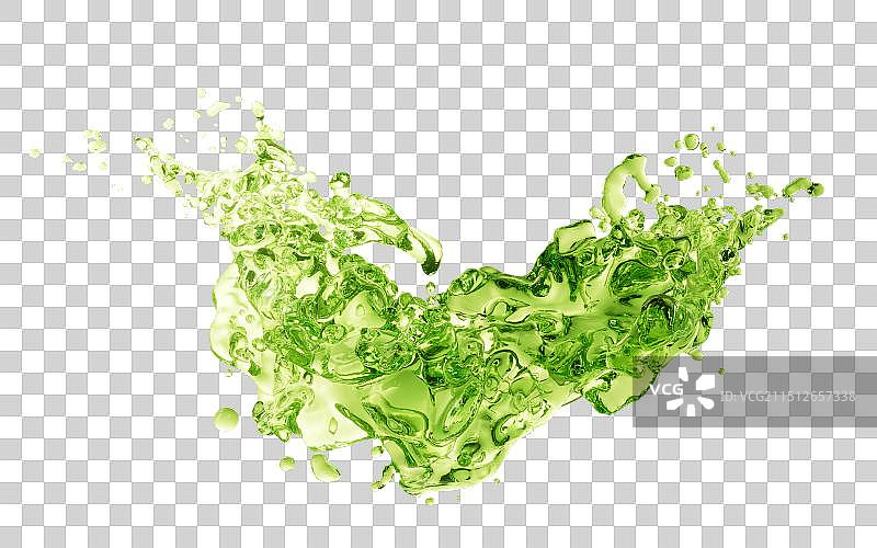 流动飞溅的透明液体水花三维渲染图片素材