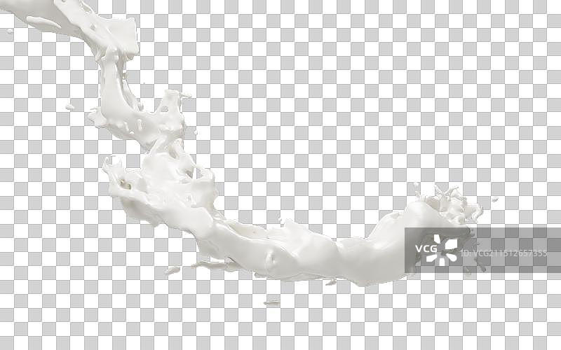 流动的白色牛奶液体三维渲染图片素材