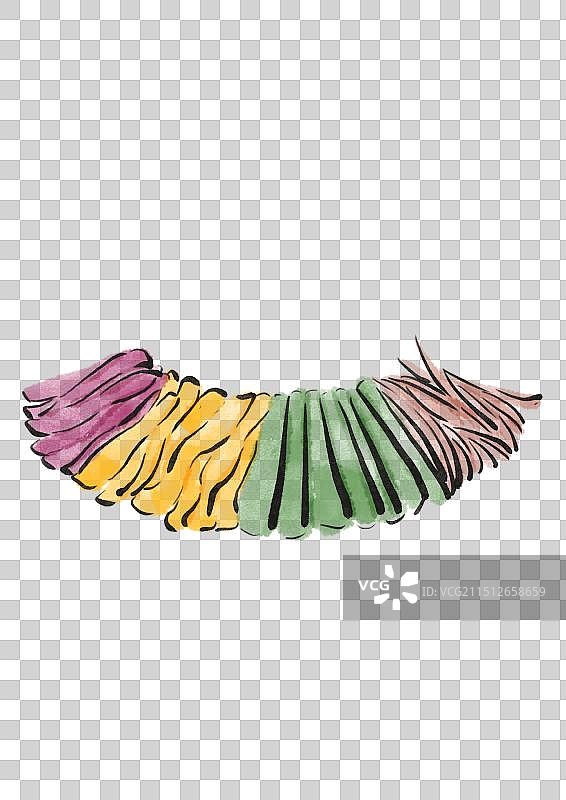 国潮风吉林美食插画元素-东北大拉皮图片素材