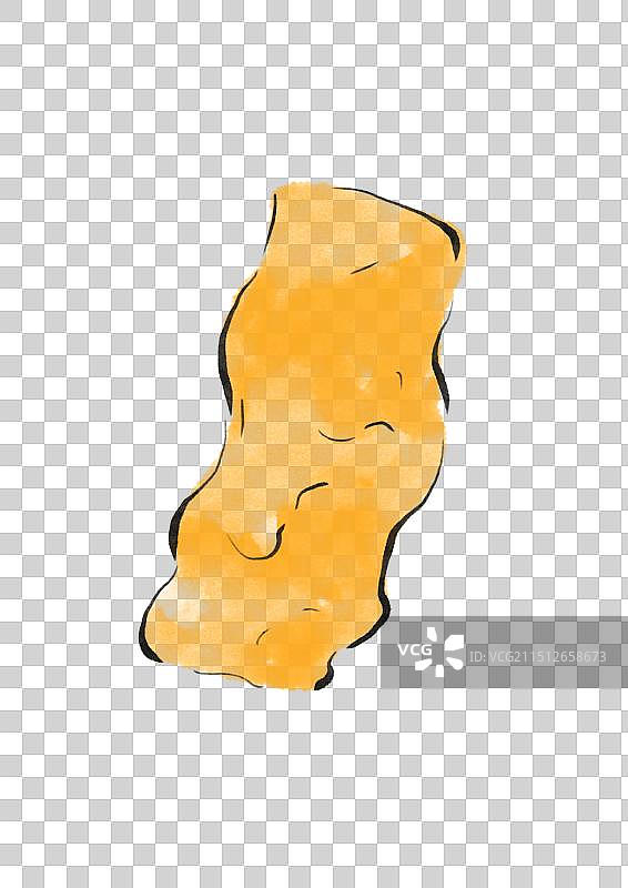 国潮风吉林美食插画元素-鱼饼图片素材